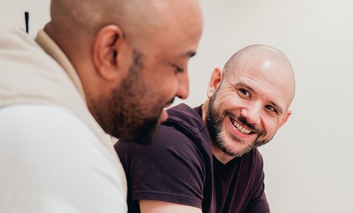 Two men talking in therapy
