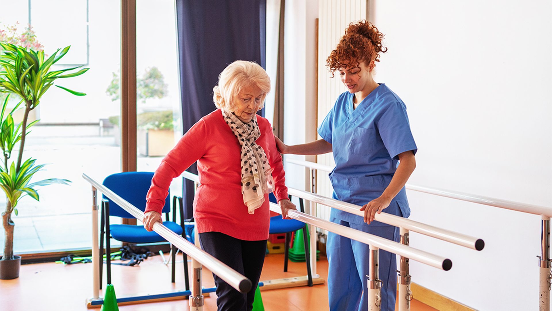 Physiotherapist with patient