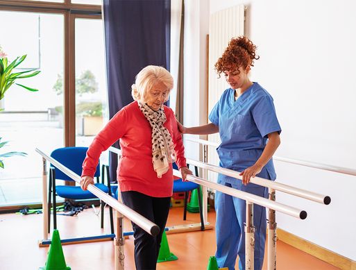 Physiotherapist with patient