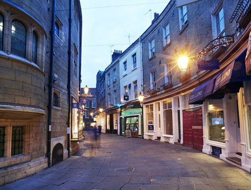 High street during the evening