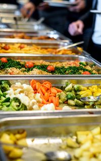 Food trays provided by a catering company