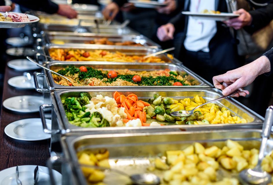 Food trays provided by a catering company