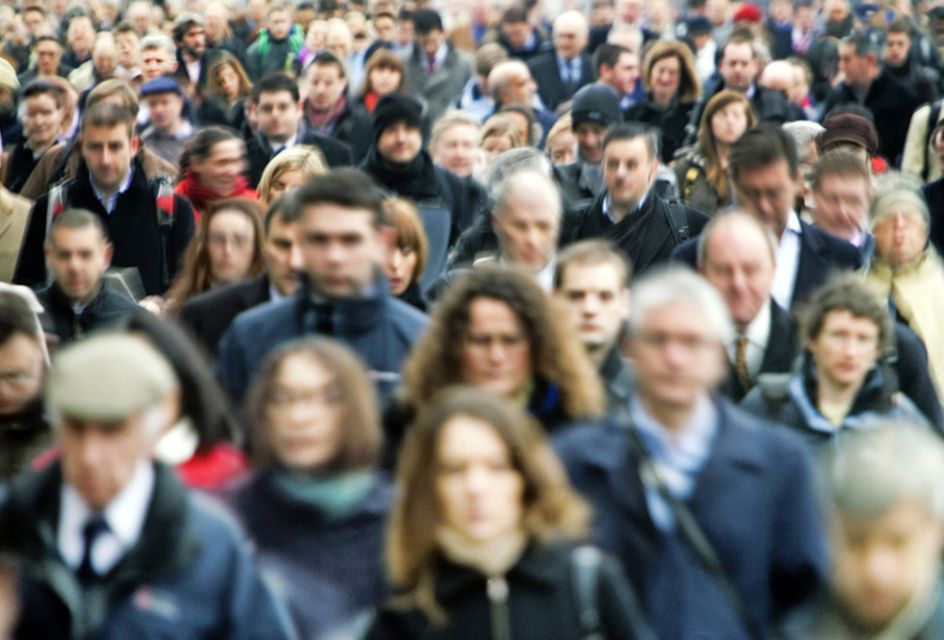 A crowd of indistinguishable people