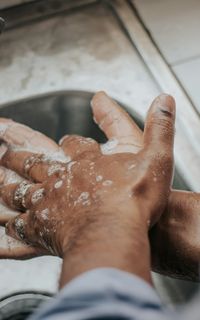 Man washing hands