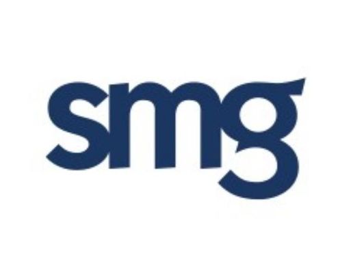 A logo showing "SMG" in bold blue text